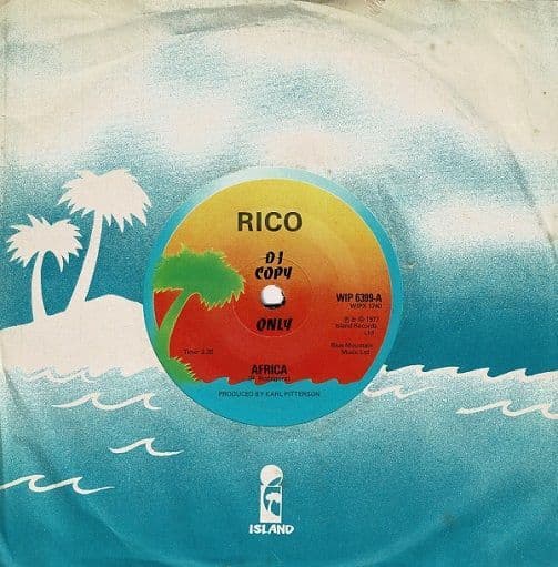 RICO RODRIGUEZ Africa Vinyl Record 7 Inch Island 1977 Promo