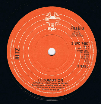RITZ Locomotion 7" Single Vinyl Record 45rpm Epic 1979