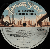ROBERT GORDON WITH LINK WRAY Robert Gordon With Link Wray Vinyl Record LP Private Stock 1977