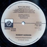 ROBERT GORDON WITH LINK WRAY Robert Gordon With Link Wray Vinyl Record LP Private Stock 1977 Signed