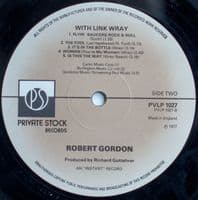 ROBERT GORDON WITH LINK WRAY Robert Gordon With Link Wray Vinyl Record LP Private Stock 1977 Signed
