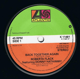 Roberta Flack featuring Donny Hathaway Back Together Again Vinyl 7 Inch ...