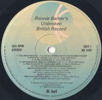 RONNIE BARKER Ronnie Barker's Unbroken British Record Vinyl Record LP K-Tel 1978