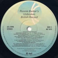 RONNIE BARKER Ronnie Barker's Unbroken British Record Vinyl Record LP K-Tel 1978