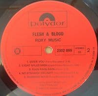 ROXY MUSIC Flesh + Blood Vinyl Record LP Singaporian Polydor 1980