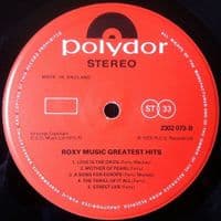 ROXY MUSIC Greatest Hits Vinyl Record LP Polydor