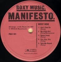ROXY MUSIC Manifesto Vinyl Record LP Polydor 1979