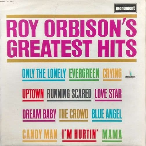 ROY ORBISON Greatest Hits Vinyl Record LP Monument 1967
