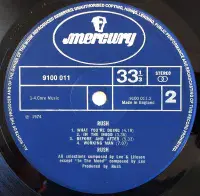 RUSH Rush Vinyl Record LP Mercury 1974 Original UK 1st Pressing Blue Silver Label 9100 011 1Y/1 2Y/1