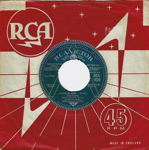 SAM COOKE Cousin Of Mine Vinyl Record 7 Inch RCA Victor 1964 Demo Single RCA 1420 Promo Pressing 45