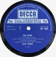 SAVOY BROWN Raw Sienna Vinyl Record LP Decca 1970
