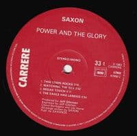SAXON Power And The Glory Vinyl Record LP French Carrere 1983