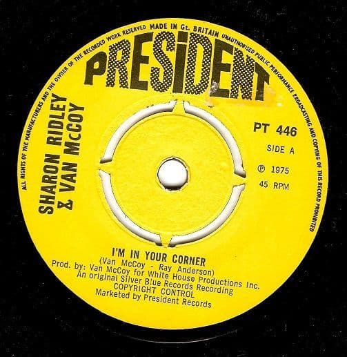 SHARON RIDLEY AND VAN McCOY I m In Your Corner Vinyl Record 7 Inch ...