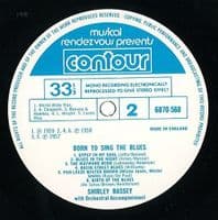 SHIRLEY BASSEY Born To Sing The Blues Vinyl Record LP Contour 1970 UK Reissue 6870-568 Pic Sleeve