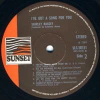 SHIRLEY BASSEY I've Got A Song For You Vinyl Record LP Sunset 1968 Stereo UK Reissue SLS 50151 33rpm