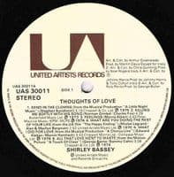 SHIRLEY BASSEY Thoughts Of Love Vinyl Record LP United Artists 1976 UK Compilation Album UAS 30011