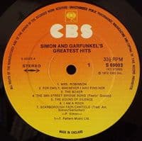 SIMON & GARFUNKEL Greatest Hits Vinyl Record LP CBS