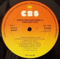SIMON & GARFUNKEL Greatest Hits Vinyl Record LP CBS