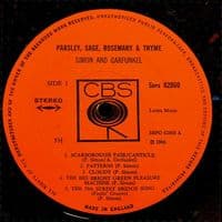 SIMON & GARFUNKEL Parsley, Sage, Rosemary And Thyme Vinyl Record LP CBS 1966