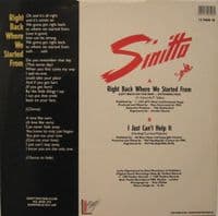 SINITTA Right Back Where We Started From Vinyl Record 12 Inch Fanfare 1989