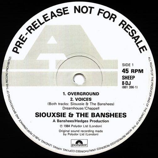 SIOUXSIE AND THE BANSHEES The Thorn Vinyl Record 12 Inch Polydor 1984 Promo