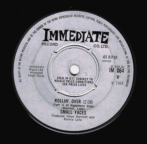 Small Faces Lazy Sunday Vinyl Record 7 Inch Immediate 1968