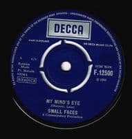 SMALL FACES My Mind's Eye Vinyl Record 7 Inch Decca 1966 UK Pressing F.12500 T2-1C Matrix 4-Pronged