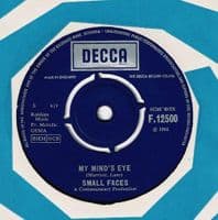 SMALL FACES My Mind's Eye Vinyl Record 7 Inch Decca 1966 UK Pressing F.12500 T2-1C Matrix 4-Pronged