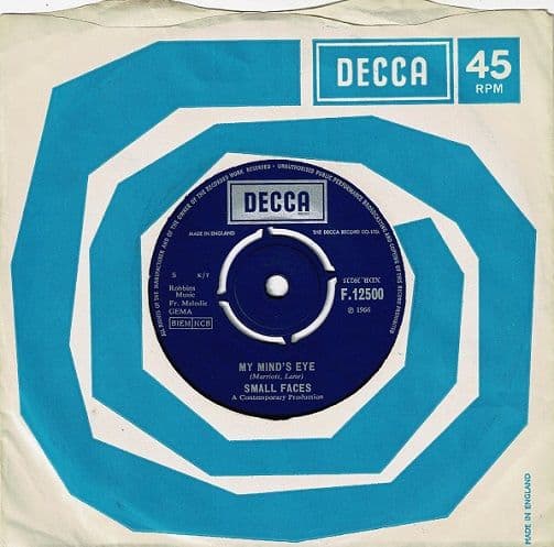SMALL FACES My Mind's Eye Vinyl Record 7 Inch Decca 1966 UK Pressing F.12500 T2-1C Matrix 4-Pronged