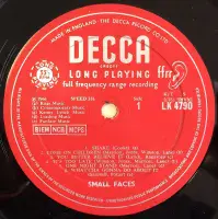 SMALL FACES Small Faces Vinyl Record LP Decca 1966 Original UK 1st Pressing Unboxed Red Silver Label