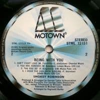 SMOKEY ROBINSON Being With You Vinyl Record LP Motown 1981