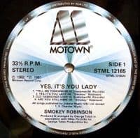 SMOKEY ROBINSON Yes, It's You Lady Vinyl Record LP Motown 1982