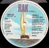 SMOKIE Greatest Hits Vinyl Record LP RAK 1977