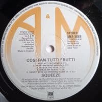 SQUEEZE Cosi Fan Tutti Frutti Vinyl Record LP A&M 1985