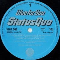 STATUS QUO Blue For You Vinyl Record LP Vertigo 1976