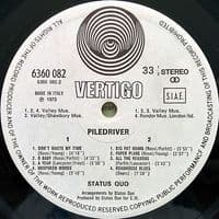 STATUS QUO Piledriver Vinyl Record LP Italian Vertigo Swirl 1973