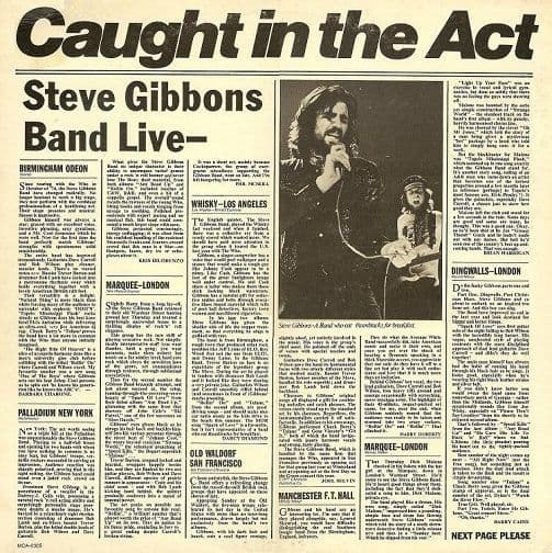 STEVE GIBBONS BAND Caught In The Act Vinyl Record LP Polydor 1977