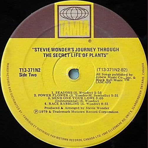 STEVIE WONDER Journey Through The Secret Life Of Plants Vinyl Record LP  Canadian Tamla 1979