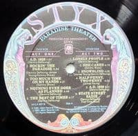 STYX Paradise Theatre Vinyl Record LP A&M 1981