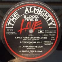 THE ALMIGHTY Blood, Fire & Live Vinyl Record LP Polydor 1990