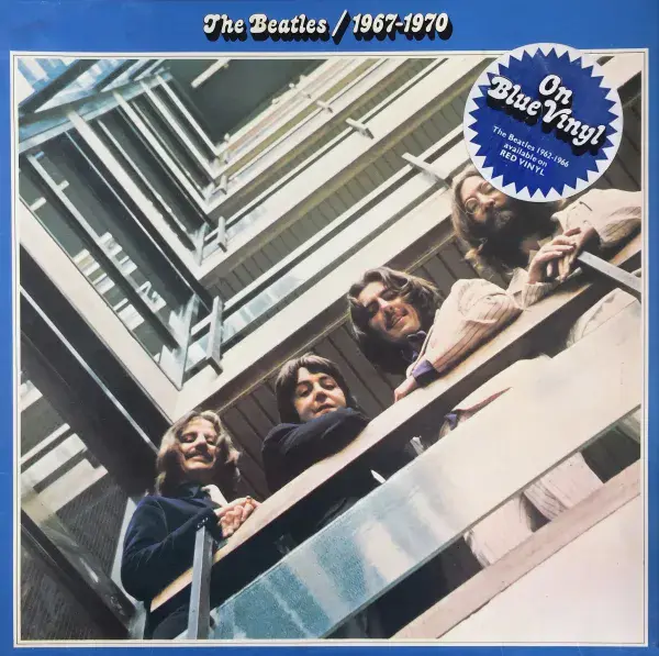 THE BEATLES 1967-1970 Vinyl Record 2 LP Apple 1978 Blue Vinyl Album UK Pressing Laminated HTM Cut