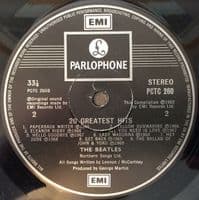 THE BEATLES 20 Greatest Hits Vinyl Record LP Parlophone 1982