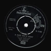 THE BEATLES A Hard Day's Night Vinyl Record 7 Inch Parlophone 1976 UK Green Picture Sleeve R 5160 1N