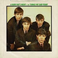 THE BEATLES A Hard Day's Night Vinyl Record 7 Inch Parlophone 1976 UK Green Sleeve Reissue R 5160 1N