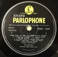 THE BEATLES A Hard Day’s Night Vinyl Record LP Parlophone 1964 3N/3N Matrix 1 GAM/2 GGO