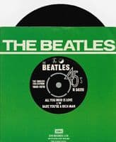 THE BEATLES All You Need Is Love Vinyl Record 7 Inch Parlophone 1976 Green Picture Sleeve Reissue 45