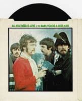 THE BEATLES All You Need Is Love Vinyl Record 7 Inch Parlophone 1976 Green Picture Sleeve Reissue 45