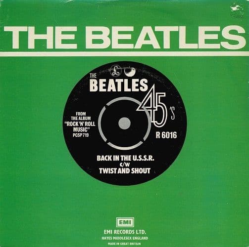 THE BEATLES Back In The U.S.S.R. Vinyl Record 7 Inch Parlophone 1976 R 6016 Green Sleeve Single 45