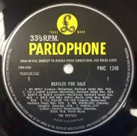 THE BEATLES Beatles For Sale Vinyl Record LP Parlophone 1964 UK Mono 1st 4N/4N RPG/1 RLL