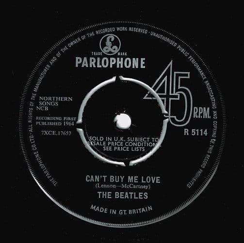 THE BEATLES Can't Buy Me Love Vinyl Record 7 Inch Parlophone 1964.
